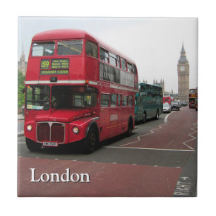 Double-decker Bus in London Tile