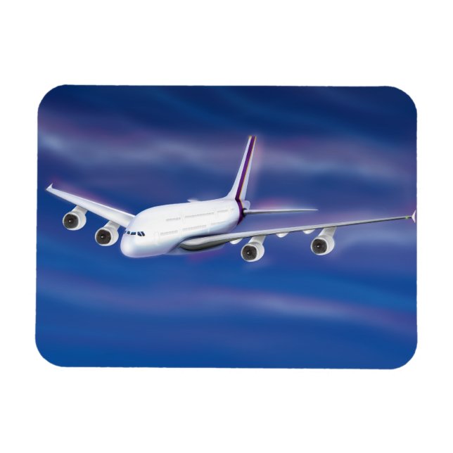 Double Decker Commercial Airplane Magnet (Horizontal)
