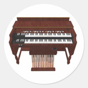 Double Decker Organ: 3D Model: Classic Round Sticker