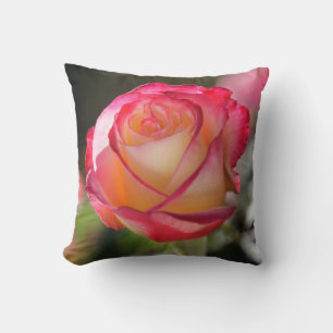 Double Delight Rose Throw Pillow