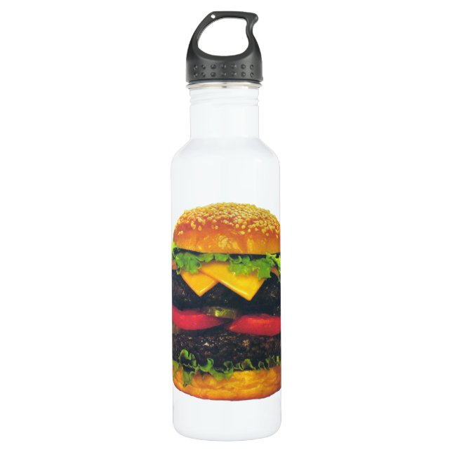 Double Deluxe Hamburger with Cheese 710 Ml Water Bottle (Front)