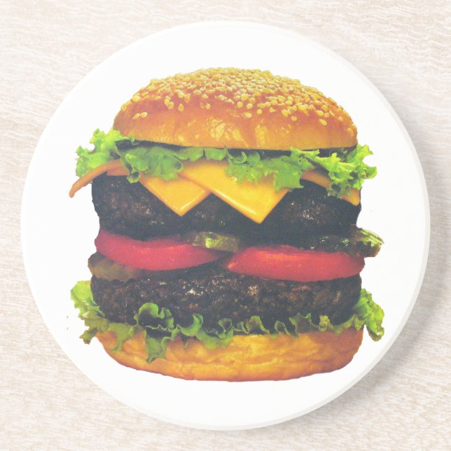 Double Deluxe Hamburger with Cheese Coaster (Front)