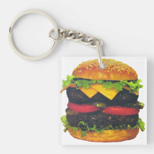 Double Deluxe Hamburger with Cheese Keychain