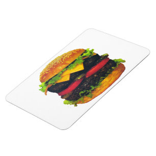 Double Deluxe Hamburger with Cheese Magnet