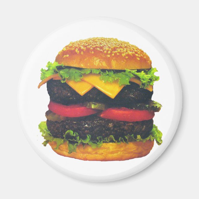 Double Deluxe Hamburger with Cheese Magnet (Front)