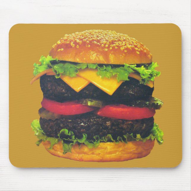 Double Deluxe Hamburger with Cheese Mouse Pad (Front)