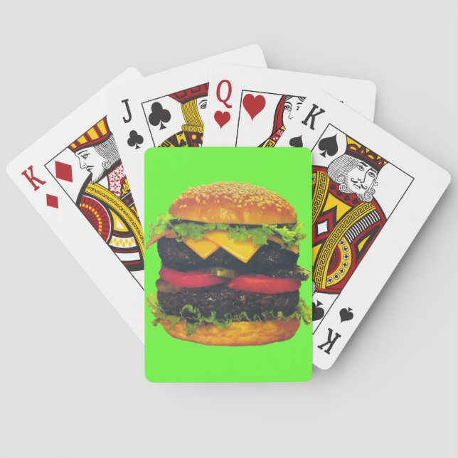 Double Deluxe Hamburger with Cheese Playing Cards (Back)