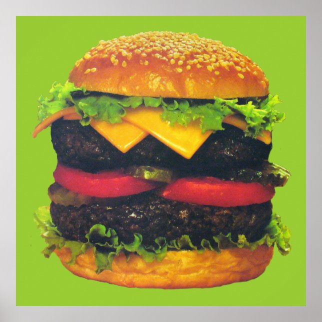 Double Deluxe Hamburger with Cheese Poster (Front)