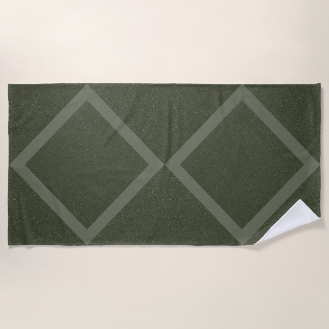 Double Diamond Moss Green Towel – Customizable (Front)