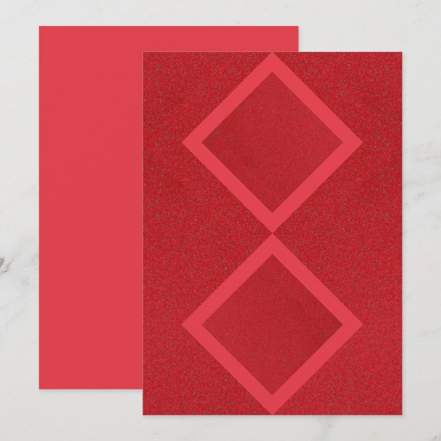Double Diamond Red Invitation – Customizable (Front/Back)