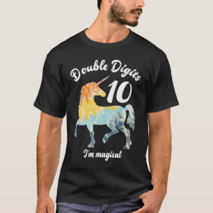 Double Digits 10 Year Old Birthday Multi Colour Un T-Shirt