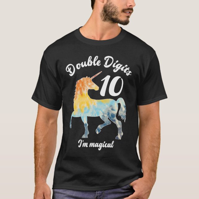 Double Digits 10 Year Old Birthday Multi Colour Un T-Shirt (Front)
