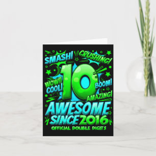 Double Digits 10 Year Old Boys 10th Birthday Boy Card