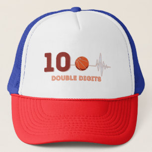 Double Digits 10 Years Old Birthday Boy Basketball Trucker Hat