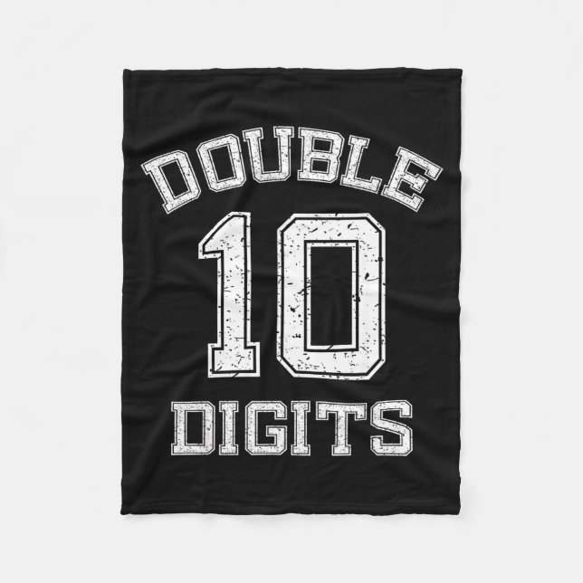 Double Digits 10th Birthday 10 Year Old  Fleece Blanket (Front)