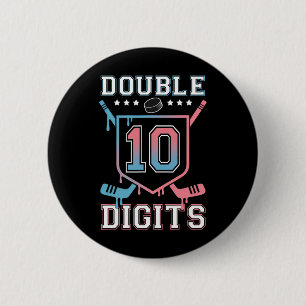 Double Digits 10th Birthday Hockey Drip Boys 10 Ye 2 Inch Round Button