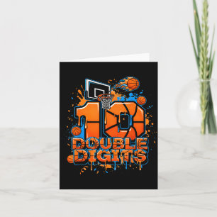 Double Digits Birthday 10 Year Old Boy Basketball Card
