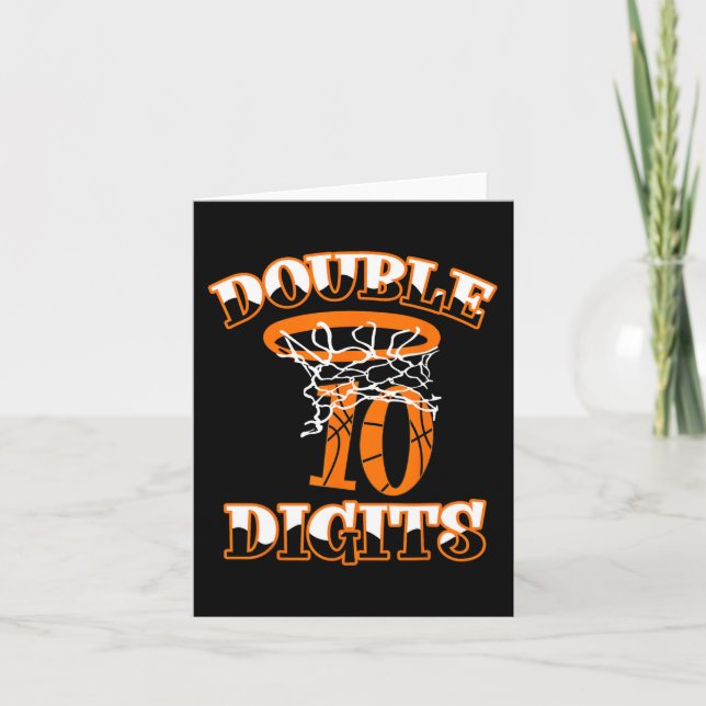 Double Digits Birthday Decorations Boy 10 Basketba Card (Front)