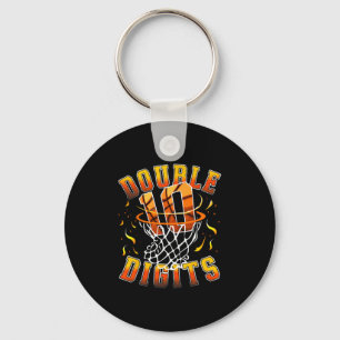 Double Digits Birthday Decorations Boy 10 Sketll 1 Keychain