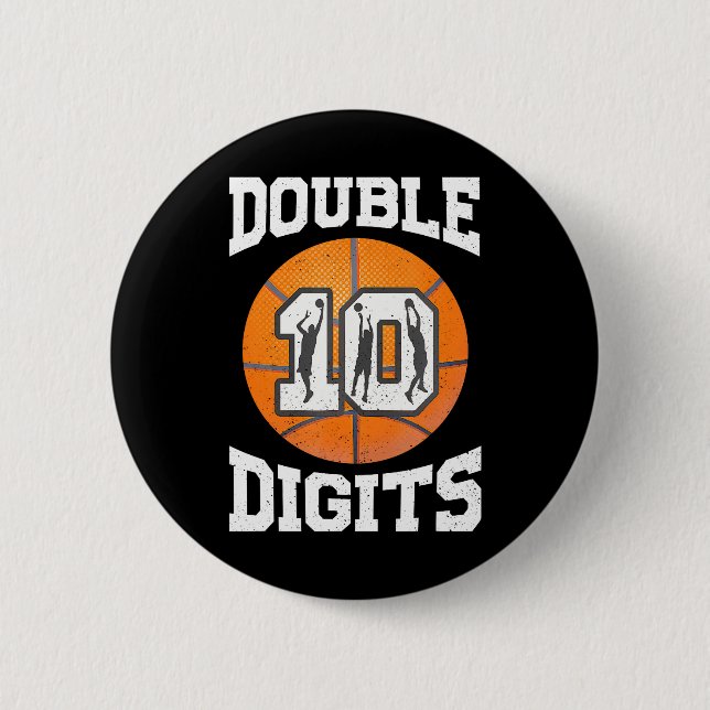 Double Digits Birthday Decorations Boy 10th 2 Inch Round Button (Front)