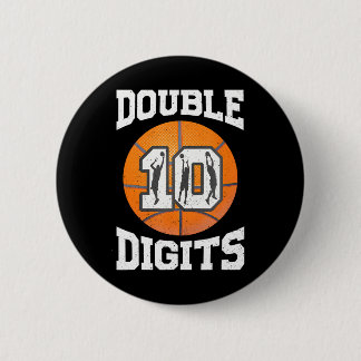 Double Digits Birthday Decorations Boy 10th 2 Inch Round Button