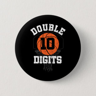 Double Digits Birthday Decorations Boy 10th Basket 2 Inch Round Button