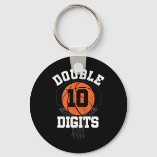 Double Digits Birthday Decorations Boy 10th Basket Keychain