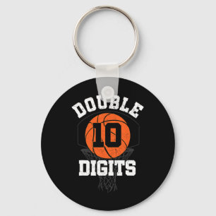 Double Digits Birthday Decorations Boy 10th Bysket Keychain