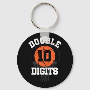 Double Digits Birthday Decorations Boy 10th Bysket Keychain