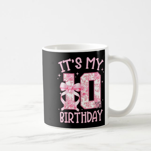 Double Digits Birthday Girl 10th Birthday Coquette Coffee Mug (Right)