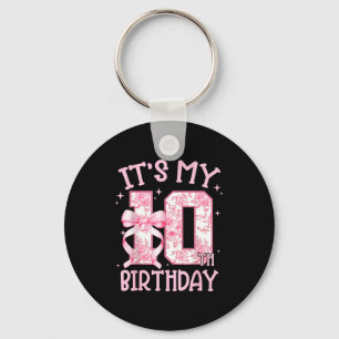 Double Digits Birthday Girl 10th Birthday Coquette Keychain