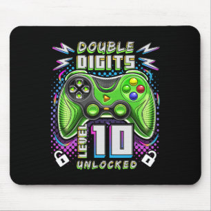 Double Digits Level 10 Unlocked Video Game 10th Bi Mouse Pad