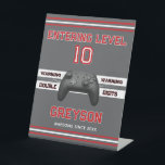 Double digits! Perfect Ten Year old Birthday  Pedestal Sign<br><div class="desc">Perfect birthday GIFT for that growing 10 year old! Double digits is a milestone worth celebrating! Customize this fun pedestal sign with child's name and birthday year.</div>