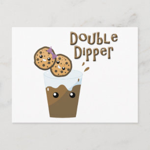 Double Dipper Cookies N Milk Postcard