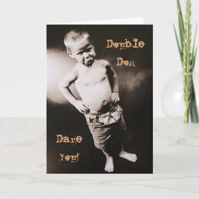 Double Dog Pouting Boy Father's Day Card (Front)
