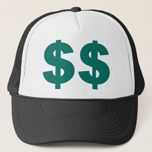 $$$ Double Dollar Sign Trucker Hat (Front)