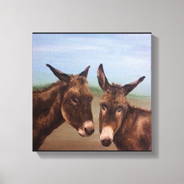 Double Donkey Canvas Print (Front)