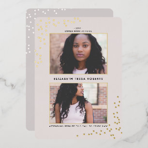 Double Dotted Graduation Foil Invitation