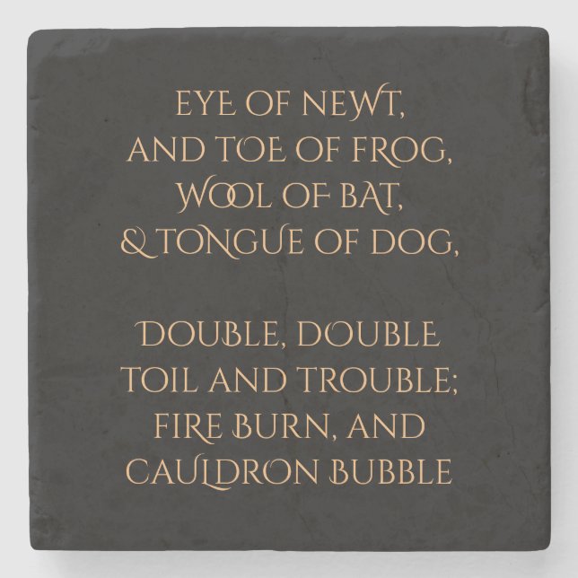 Double Double Toil and Trouble Stone Coaster (Front)