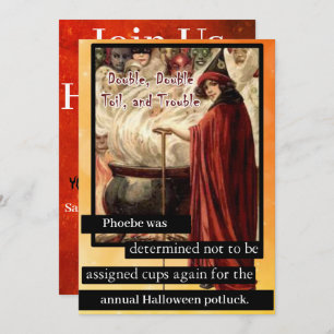 Double, Double, Toil & Trouble Halloween Potluck I Invitation