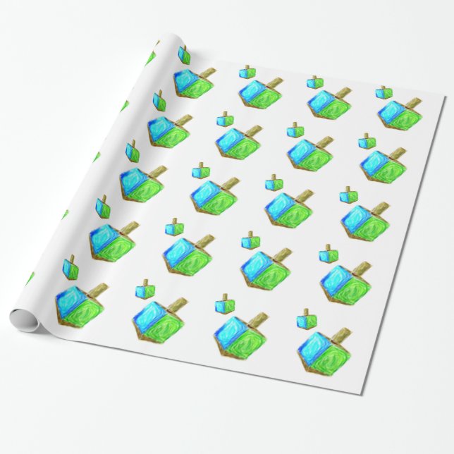Double Dreidels Wrapping Paper (Unrolled)