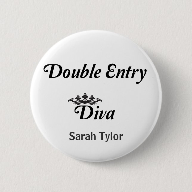 Double Entry Diva 2 Inch Round Button (Front)