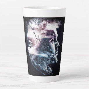 Double exposition homme latte Mug