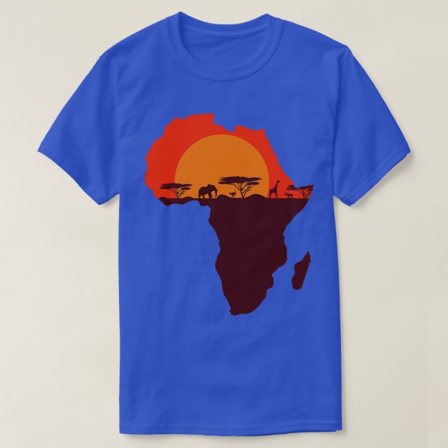 Double Exposure Art Africa Safari Funny Gift Idea  T-Shirt (Design Front)
