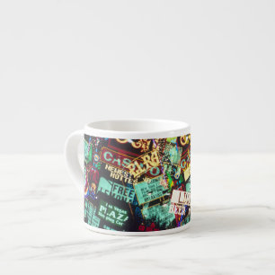 Double exposure, casino signs, Las Vegas, Espresso Cup