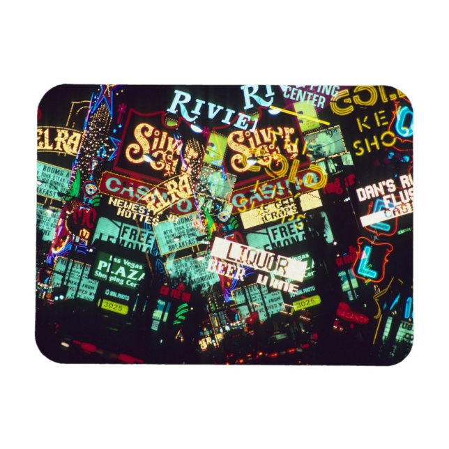 Double exposure, casino signs, Las Vegas, Magnet (Horizontal)