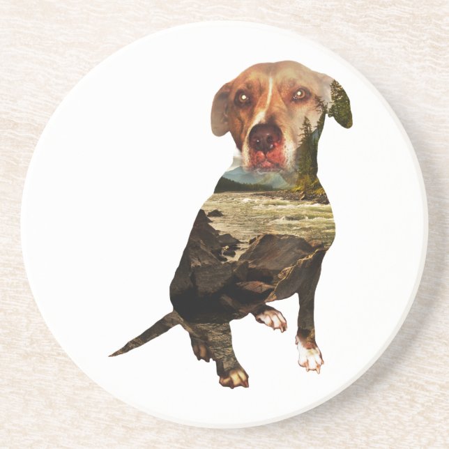 double exposure dog coaster (Front)