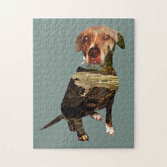 double exposure dog jigsaw puzzle (Vertical)