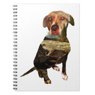 double exposure dog notebook