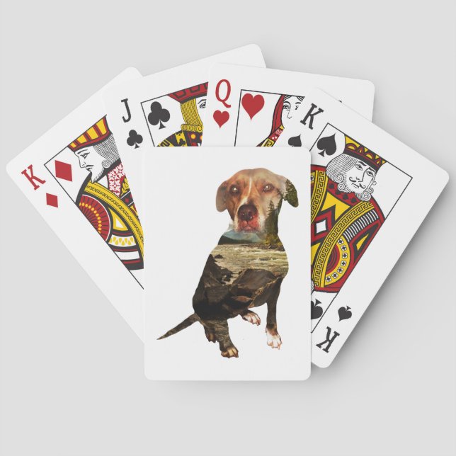 double exposure dog playing cards (Back)